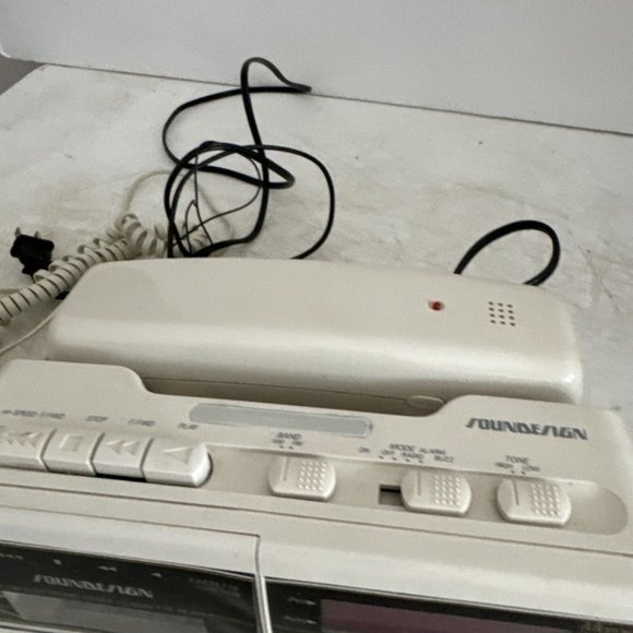 VINTAGE Soundesign 7580IVY AM/FM Alarm Clock radio Telephone Cassette Player - Picture 4 of 9
